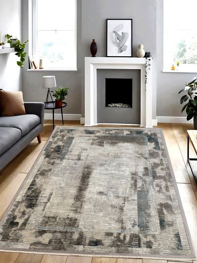 Carpetmantra Multi Color Abstract Design Fine Quality Wool Viscose Mix Carpet 6.6ft X 9.9ft  