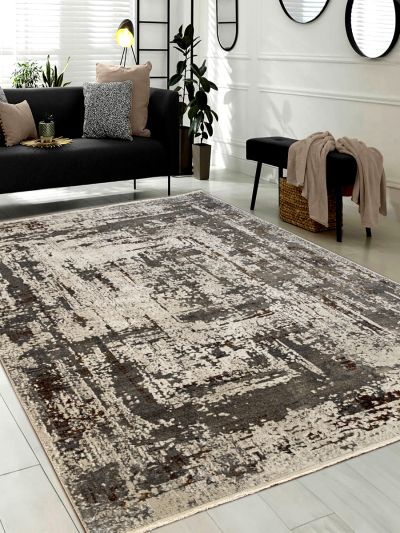Carpetmantra Multi Color Abstract Design Fine Quality Wool Viscose Mix Carpet 6.6ft X 9.9ft