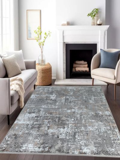 Carpetmantra Multi Color Abstract Design Fine Quality Wool Viscose Mix Carpet 