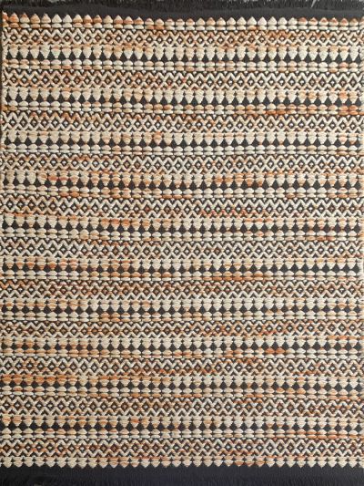 Carpetmantra Hand Woven Beige Gold Braided  Carpet 4.6ft X 6.6ft