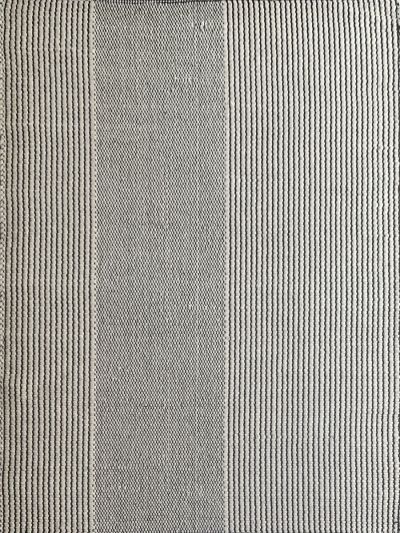 Carpetmantra Hand Woven White Black Carpet 4.6ft X 6.6ft
