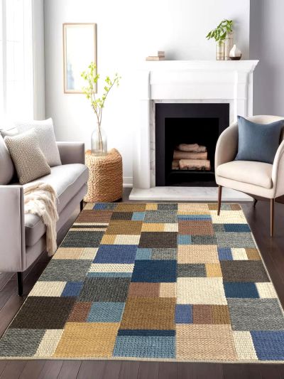 Carpetmantra Hand Woven Multi Carpet 4.6ft X 6.6ft 