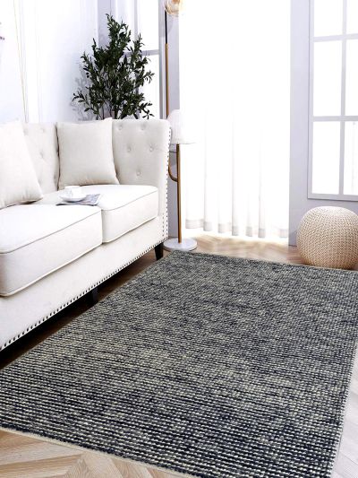 Carpetmantra Hand Woven Grey Carpet 5.0ft X 7.0ft