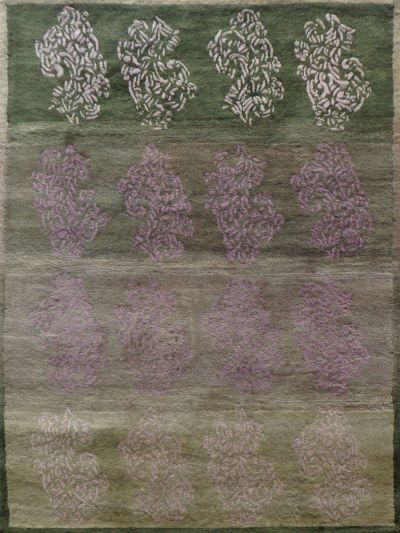 Carpetmantra Green Modern Carpet 5ft X 7ft