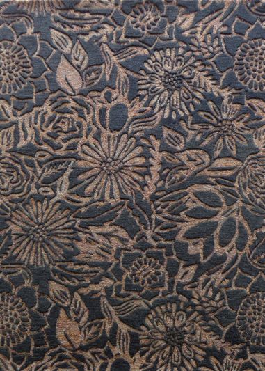 Carpet Mantra Brown Floral Carpet 4.6ft x 6.6ft 