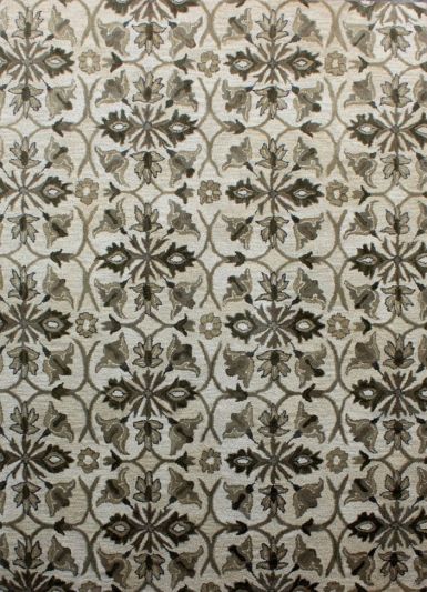 Carpet Mantra Beige Floral Carpet 5ft x 8ft 