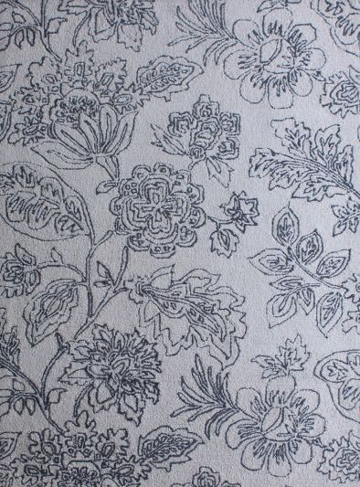 Carpet Mantra White Floral Carpet 4.6ft x 6.6ft   