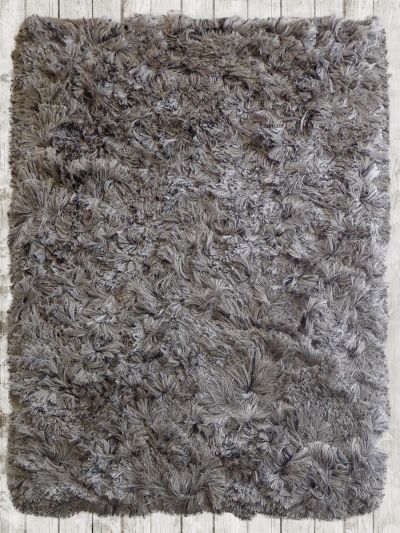 Carpetmantra Silver Chic Shaggy 5.3ft X 7.7ft