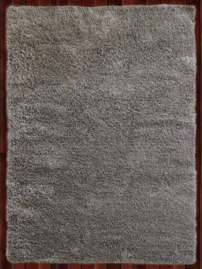 Carpetmantra  Silver  Metalic Shaggy 5.7ft X 7.10ft 