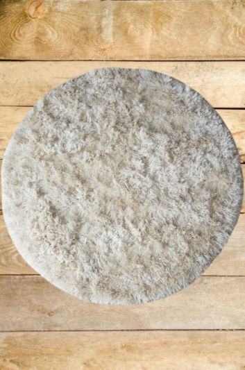 Carpetmantra Polar White shaggy 5ft Round