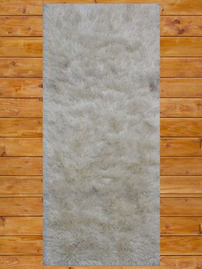 Carpetmantra White Polar Runner Shaggy 