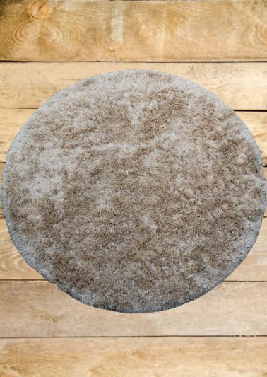 Carpetmantra Polar Beige shaggy 4.3ft Round