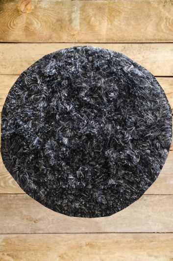 Carpetmantra Black Mix Chic shaggy 4.6ft Round