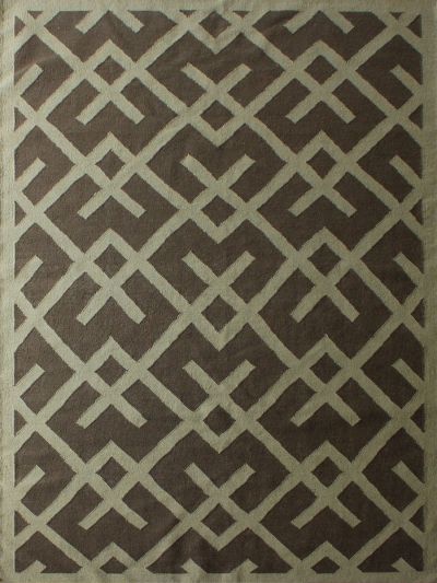 Carpetmantra Flatweave Charcoal Durrie Carpet 5.3ft x 7.7ft.